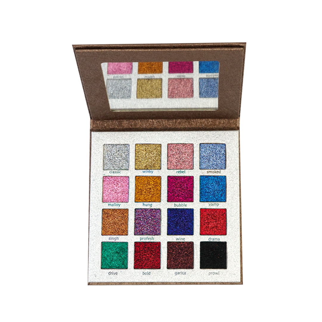 16 Color Glitter Eye Platte kit - Sweetface